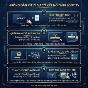 Sửa lỗi Tivi Sony KD-55X75K không kết nối được Wifi hiệu quả