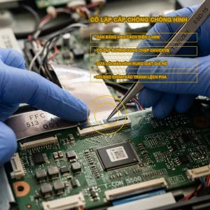 Khắc phục lỗi Tivi Samsung UA43BU8000 nhòe hình, chồng hai hình đè nhau