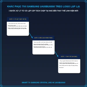 Khắc phục lỗi Tivi Samsung UA55BU8000 bị treo logo khởi động lại