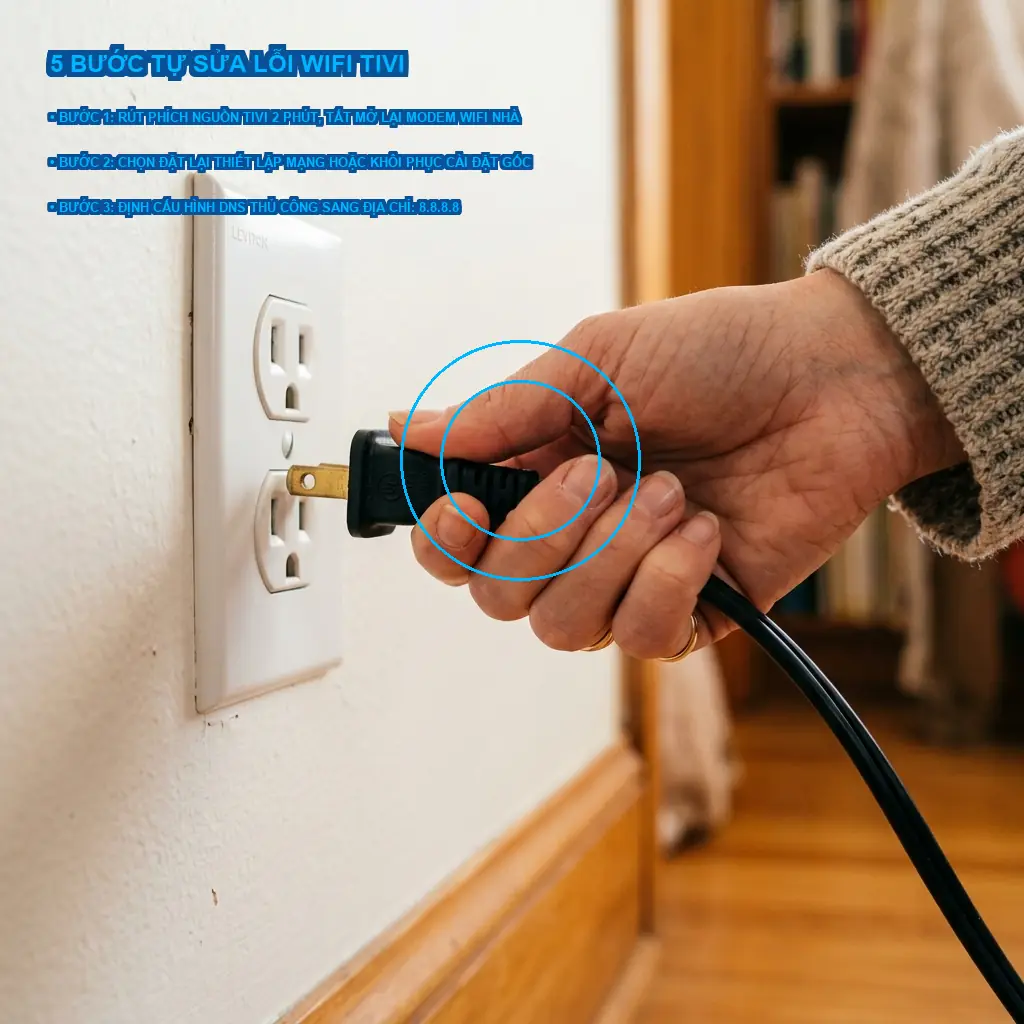 Quy trình 5 bước kiểm tra tự sửa lỗi Wifi trên tivi tại nhà