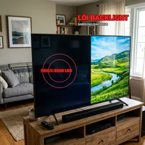 Sửa lỗi Tivi QLED Samsung QA65Q60B bị mờ tối đen một nửa màn hình